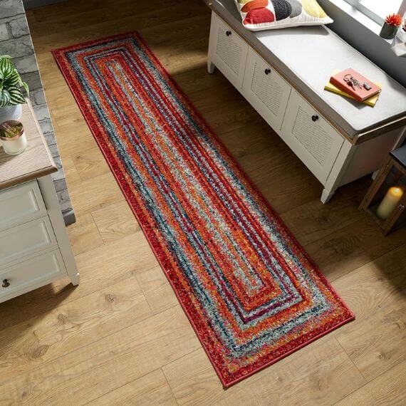 Tapis de couloir design multicolore Zook